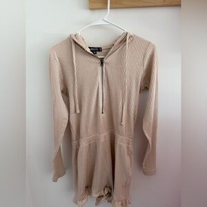 Missguided Ribbed Hooded Romper Size 4